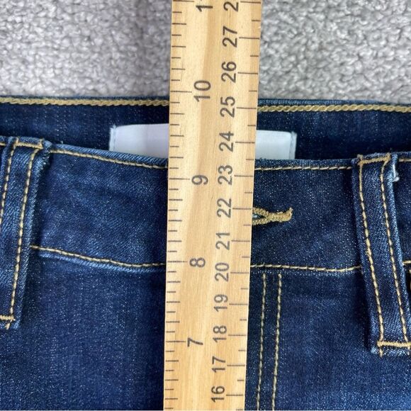 KanCan Jeans Women's 7/27 Blue Skinny Mid-Rise Dark Denim Stretch Distressed - Picture 9 of 12